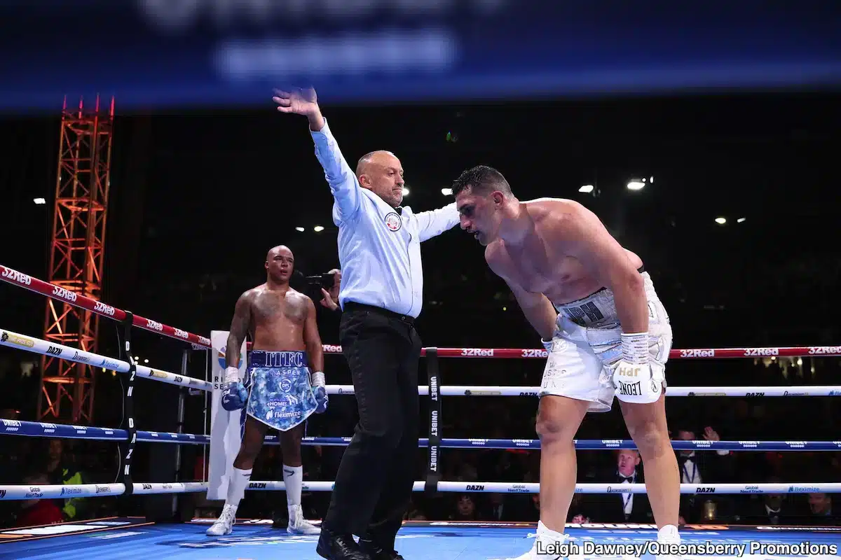 Fabio Wardley flattens Justis Huni in round 10 at Portman Road to claim WBA interim title - Boxing Image