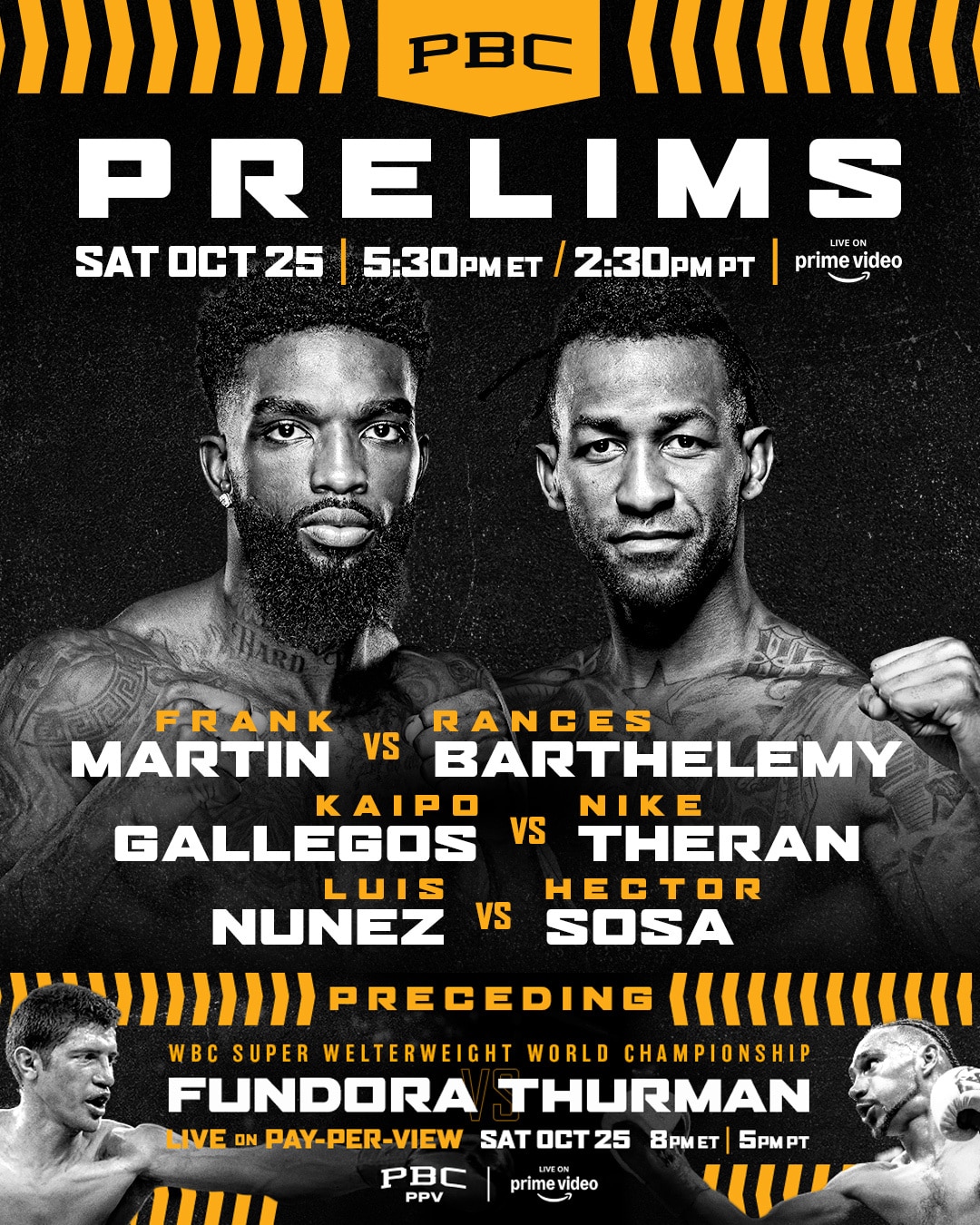 Frank Martin vs Rances Barthelemy headlines free PBC prelims on Prime Video on Oct 25 - Boxing Image
